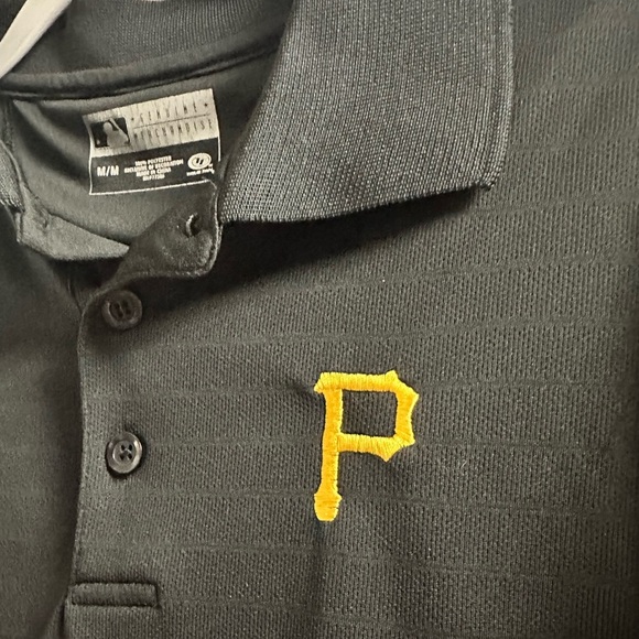 MLB Pittsburgh Pirates Black Polo Shirt Size Medium - Picture 3 of 7